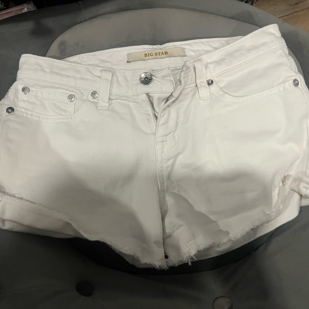 Big star white jean shorts